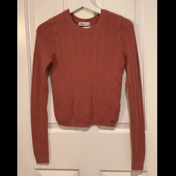 Hollister Cable Knit Stretch Sweater Rose Color - Picture 1 of 4